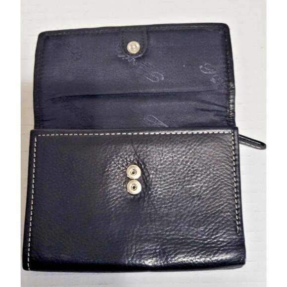 Lot of two vintage black leather Fossil wallets bifold trifold - Picture 7 of 12